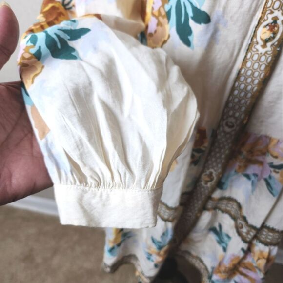 Anthropologie Panel Print Long Sleeve Floral Mini Shirt Dress Size XS - Picture 5 of 7